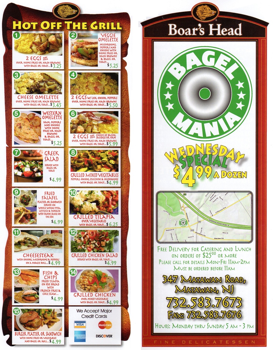 Bagel Mania in Matawan Menu